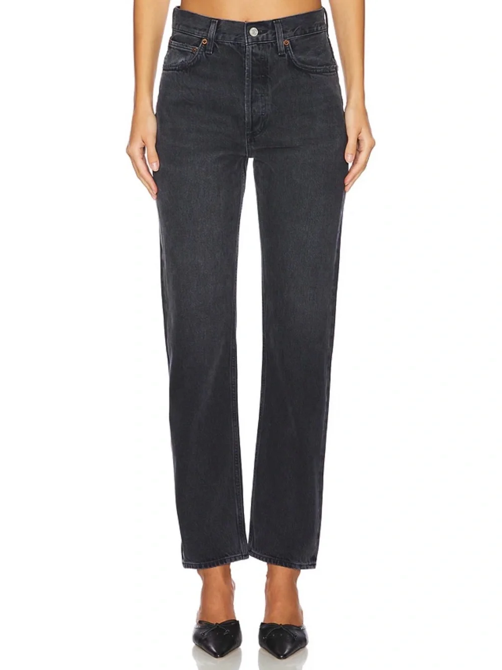 Agolde Black Pinch Jeans Straight Leg